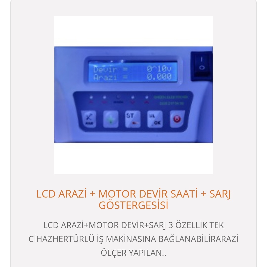 ARAZİ MOTOR DEVİR ŞARJ  CİHAZI 
