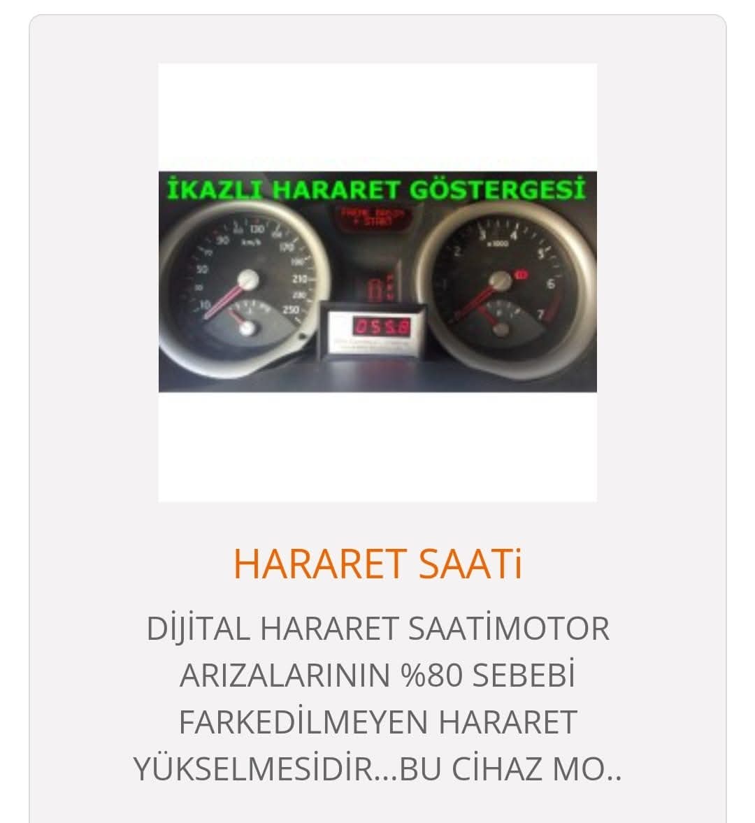 DİJİTAL MOTOR HARARET SAATİ 